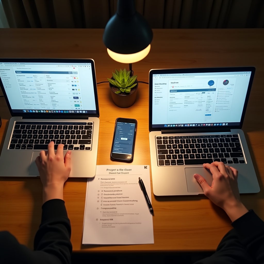 Digitální nástroje pro řízení procesů na noteboocích v kanceláři